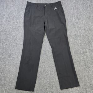 Adidas Golf Pants Mens 34x32 Black Flat Front Performance Stretch